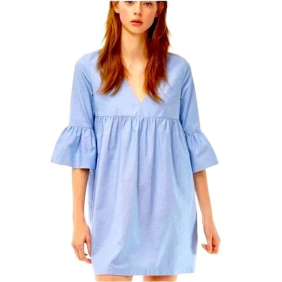 Aritzia Sunday Best Bell-Sleeve V-Neck Babydoll Dress - Picture 7 of 7